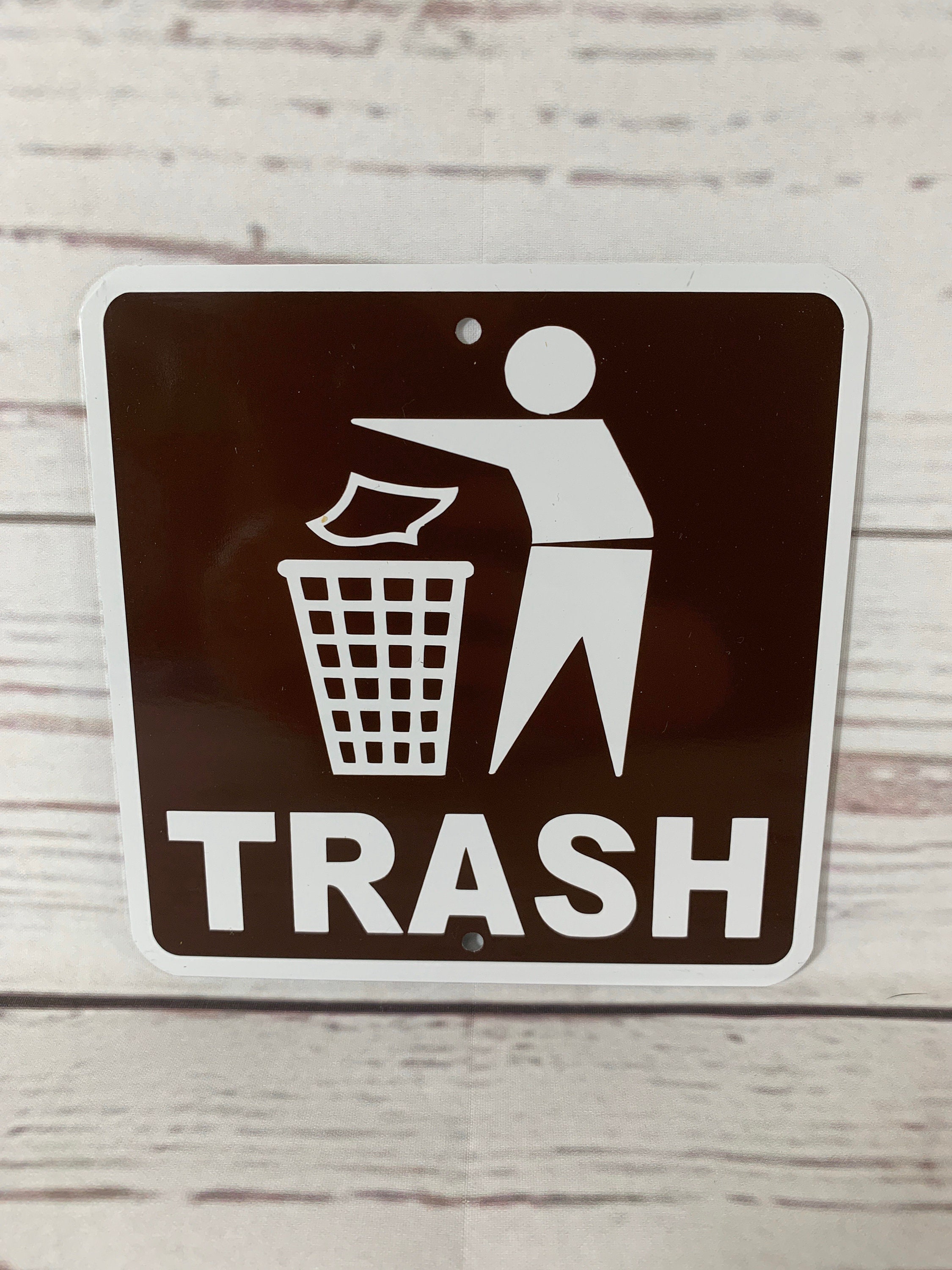 Metal Trash Can Sign: Indoor/outdoor Garbage Disposal Decor - Etsy