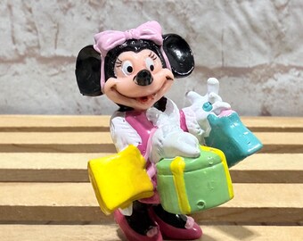 Figura de acción vintage de Minnie Mouse de Disney con bolsas de compras en PVC de 2 pulgadas de Applause