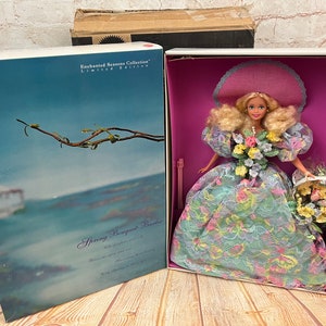 Vintage 1994 Spring Bouquet Barbie doll by Mattel - Enchanted Seasons Collection - Limited edition - New in box #12989 with Shipper box