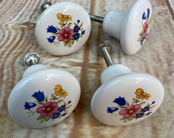 White Ceramic Floral House Porcelain Cabinet Door Knobs Drawer Pulls Kitchen White Ceramic Floral House Porcelain Cabinet Door Knobs Drawer Pulls Kitchen