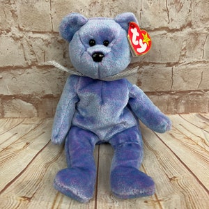 Vintage 1999 TY Clubby The Beanie Babies Ty Official Club Bear Stuffed Animal the Original Beanie Babies 8”