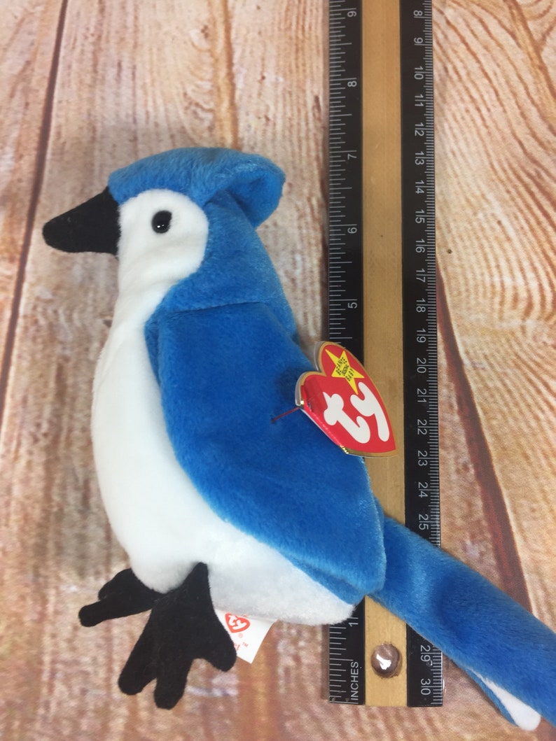 Vintage 1997 TY Rocket the Blue Jay Bird Plush Stuffed Animal the Original Beanie Babies 6