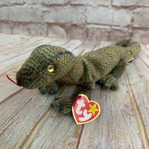 Peluche TY écailleuses le lézard vintage 1999 l&#39;original Beanie Babies 12&quot;