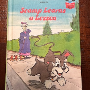 Vintage 1982 Disney Wonderful World of Reading Scamp learns a lesson hardcover children book