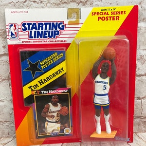 Série de départ 1992 Tim Hardaway NBA Basketball Golden State Warriors figurine articulée avec poster par Kenner SLU NEUF sur carte