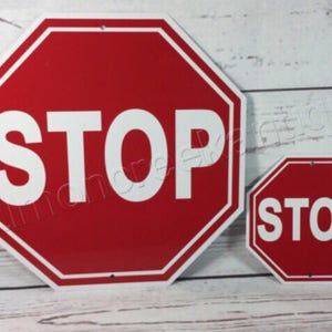 STOP Mini Metal Home Street Road Property Sign 6&quot;x6&quot; or 12&quot;x12&quot; NEW (2 sizes available)