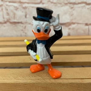 Vintage Donald Duck In formal tux Top Hat, Bow tie & cane Disney Miniature PVC Mini Figure Toy by applause