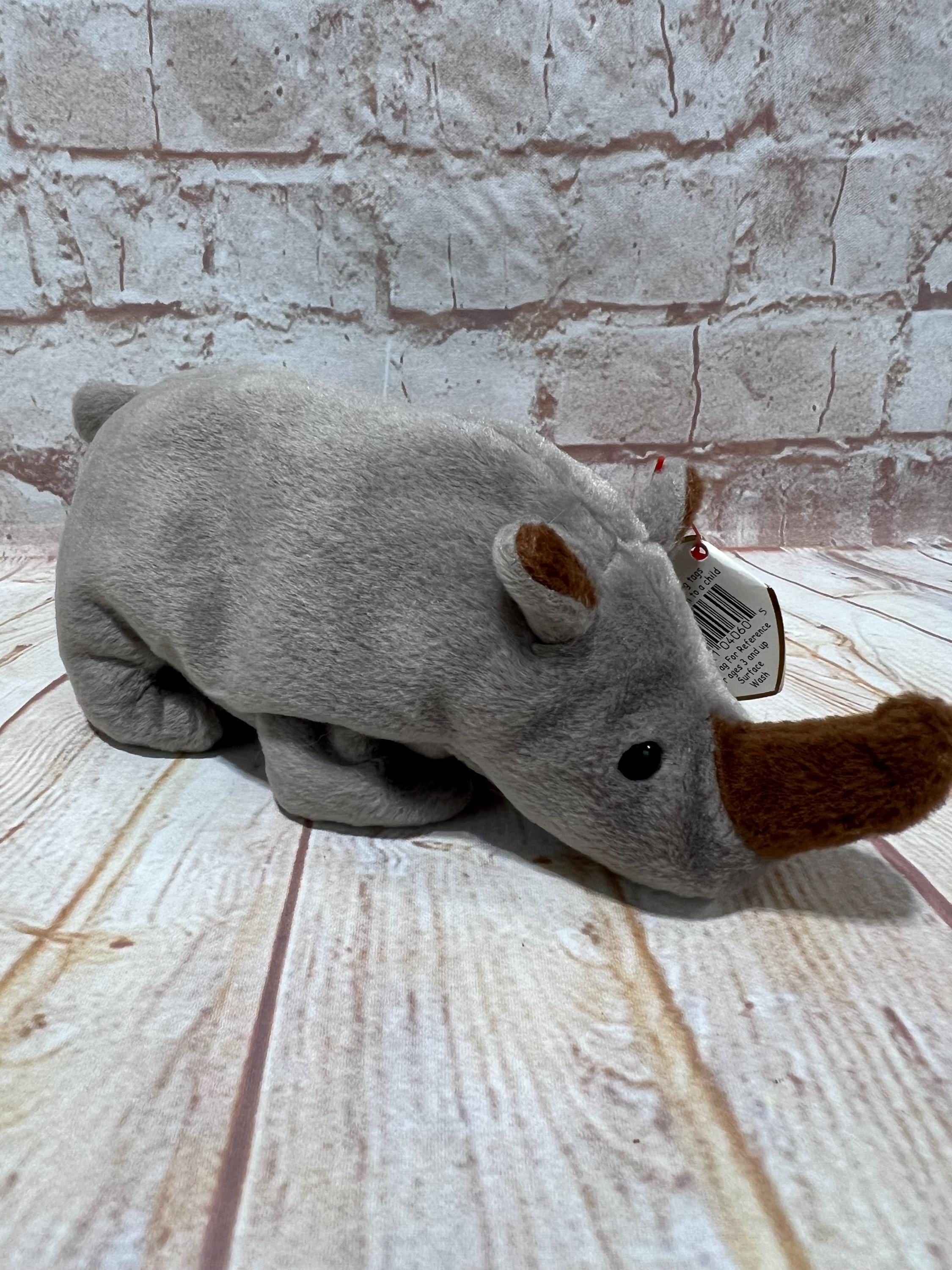 Vintage 1996 TY Spike the Rhino Plush Stuffed Animal the Original