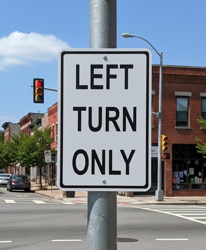 Left Turn Only Example Left Turn Only Sign Nsw