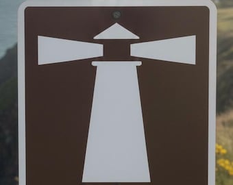 Lighthouse Metal Park Beach Sign 6"x6" or 12"x12" NEW (2 sizes available)