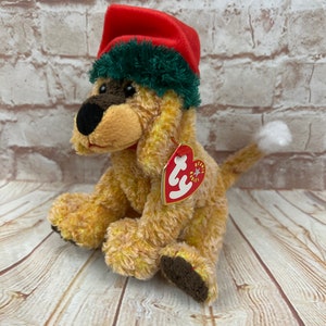 TY Jinglepup The Christmas Holiday Dog Plush Stuffed Animal Beanie Babies 7”