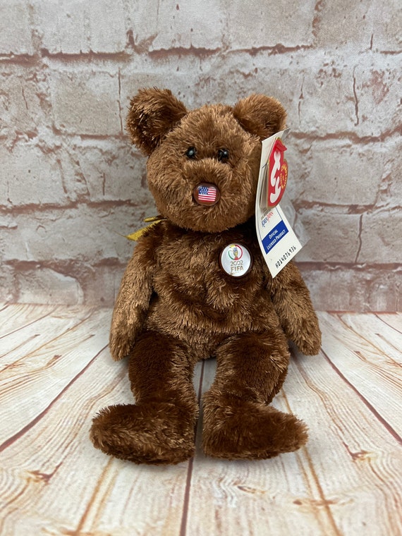 Vintage Ty Champion the USA 2002 FIFA World Cup Soccer Bear Plush