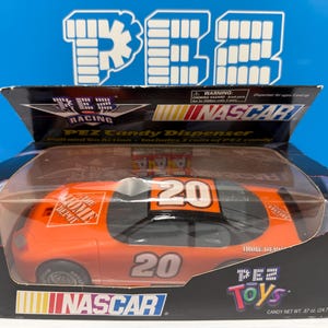 Vintage Pull and Go NASCAR Home Depot Joey Logano Race Car PEZ Candy Dispenser Racing Vehicle - New in package