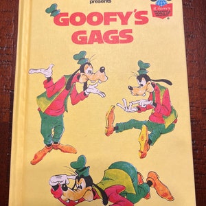 Vintage 1974 Disney Wonderful World of Reading Goofy’s Gags hardcover children joke book