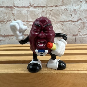 Vintage 1988 California Raisins &quot;Microphone Singer&quot; Mini PVC Miniature Action Figure Toy 2.5&quot; by Applause