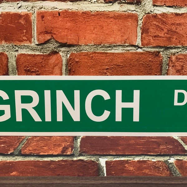 Grinch Drive METAL Christmas Street Sign 3"x12" New & Handmade!