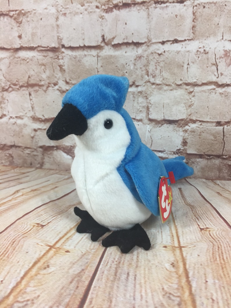 Vintage 1997 TY Rocket the Blue Jay Bird Plush Stuffed Animal the Original Beanie Babies 6