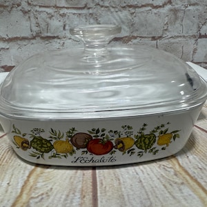 Vintage Corning Ware Spice of Life 1 Qt Casserole Dish WITH Lid L&#39;Echalote A-1-B