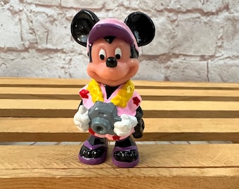Vintage Disney Mickey Mouse Tourist mit Kamera Mini PVC Miniatur 2 ""Aktionsfigur Spielzeugfigurine von Applause."