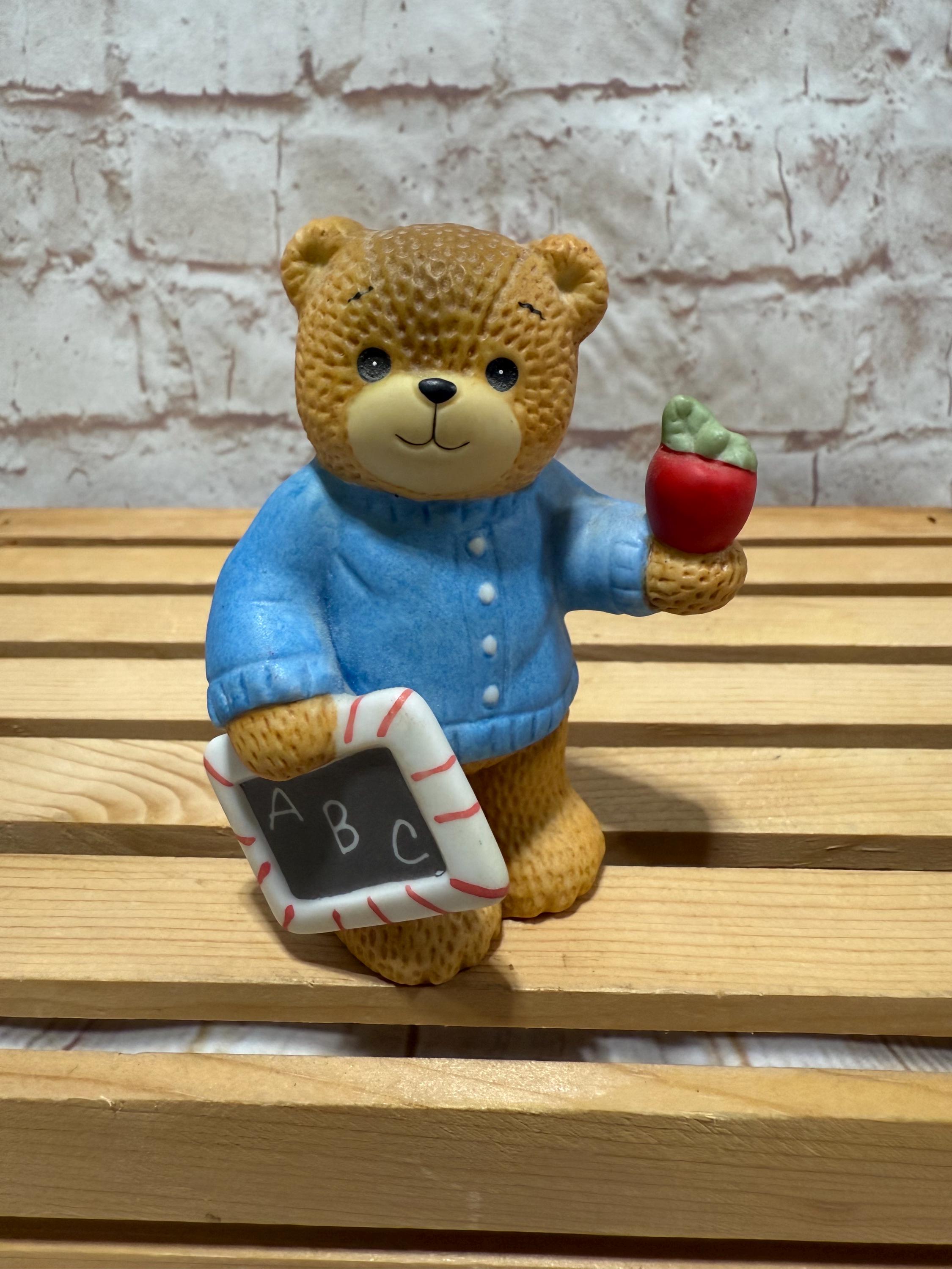 Vintage 1985 Enesco Lucy & Me Bear Ceramic Figurine: Teacher&#39;s Pet
