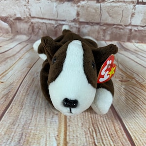 Vintage 1997 TY Bruno the bulldog Dog Plush Stuffed Animal the Original Beanie Babies 8&quot;