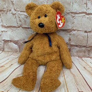 Vintage 1999 TY Fuzz der Teddy Bär Plüschtier die Original Beanie Babies 8&quot;