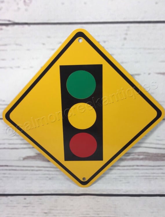 Semaforo Mini metallo giallo attenzione segnale stradale 6 x6 o 12 x12  NUOVO 2 misure disponibili -  Italia