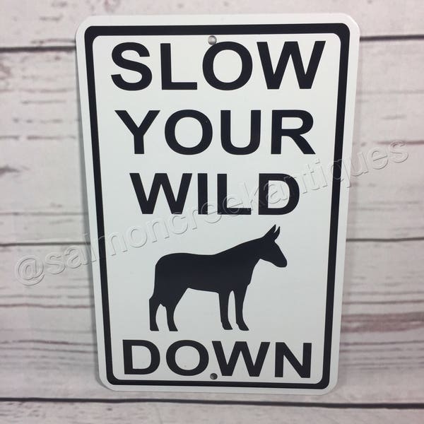 SLOW Your Wild A@@ Down Funny Metal Street Road Farm Sign NEW (3 sizes available)