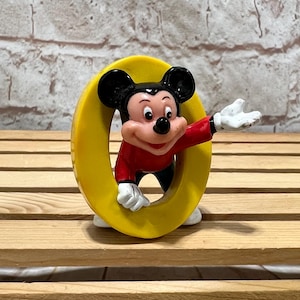 Vintage Disney Mickey Mouse Number 0 Birthday Cake-topper Mini PVC Miniature 2” Action Figure Toy Figurine by Applause #0
