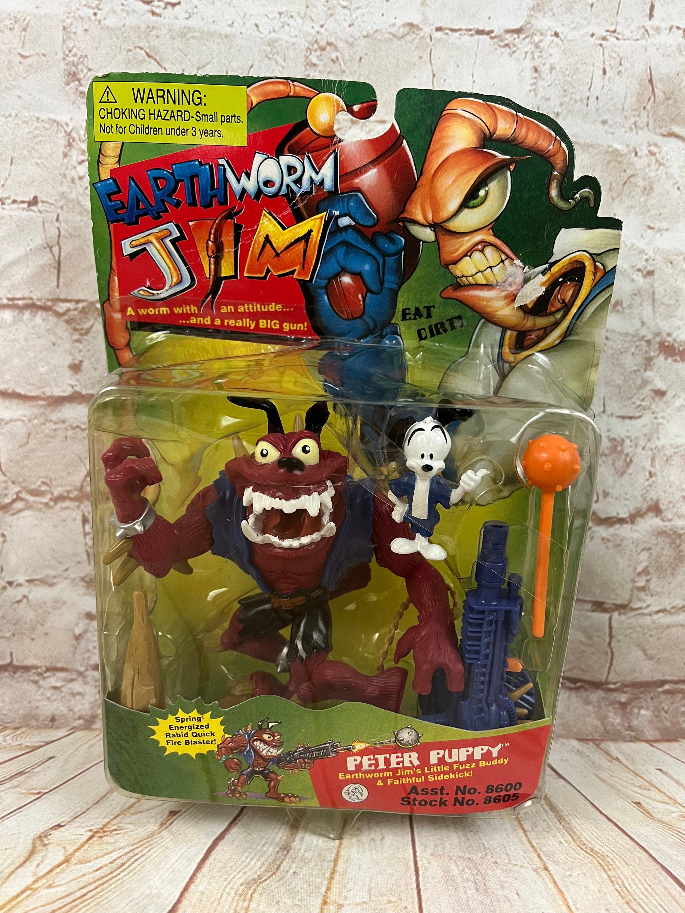 Vintage 1994 Earthworm Jim Peter Puppy Action Figure by Playmates 