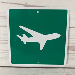 AIRPORT Airplane Mini Metal Recreational Road Street Sign 6&quot;x6&quot; or 12&quot;x12&quot; NEW (2 sizes available)