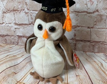 Vintage TY Wise Owl Beanie Baby - Klasse von 98 Plüsch