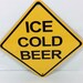 Ice Cold Beer Mini Metal Yellow Caution Bar Crossing Sign - Etsy