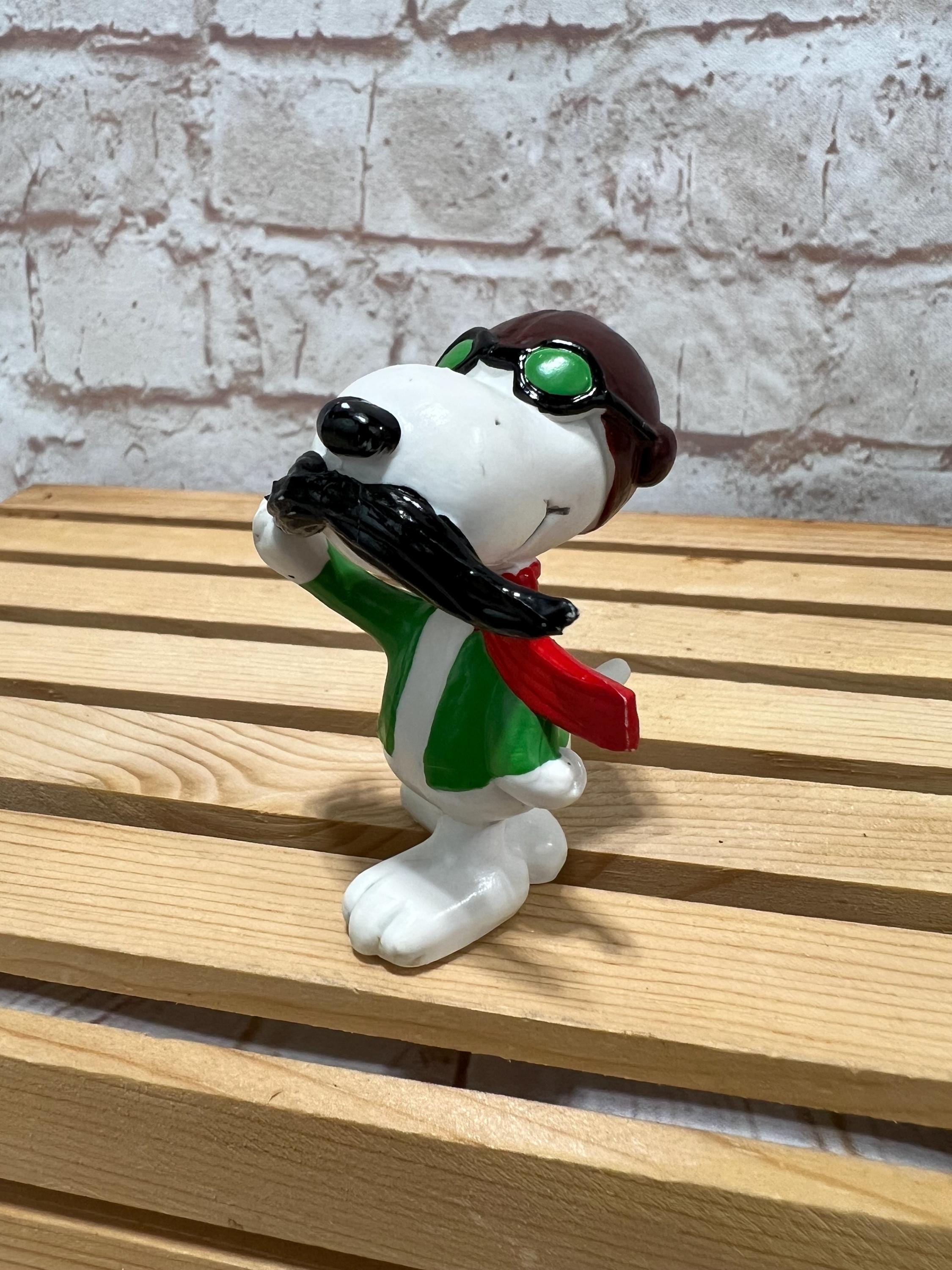Vintage Peanuts Snoopy Red Baron Pilot With Mustache Mini