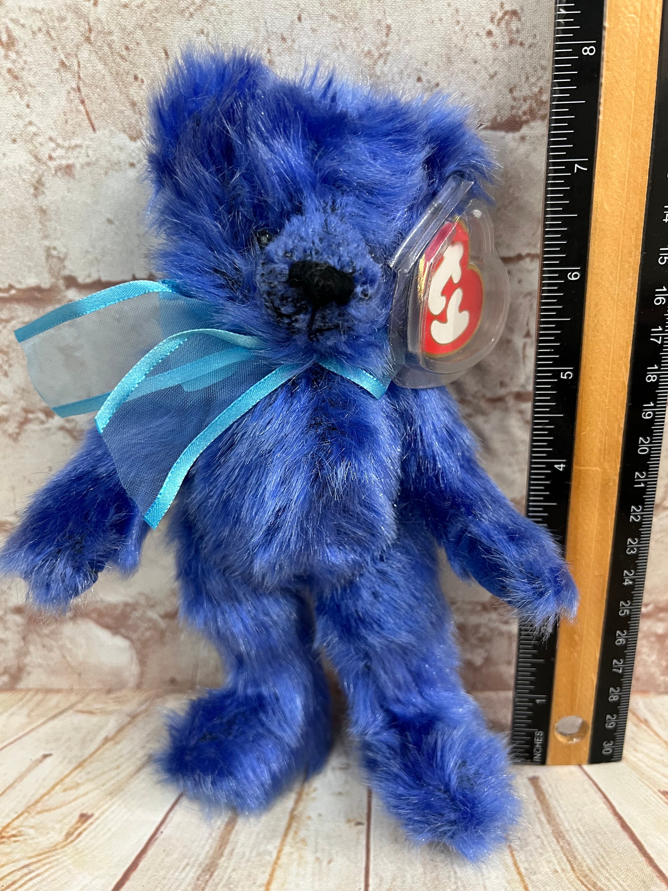 Vintage 1993 TY Attic Treasures River Blue Bear - Jointed Beanie