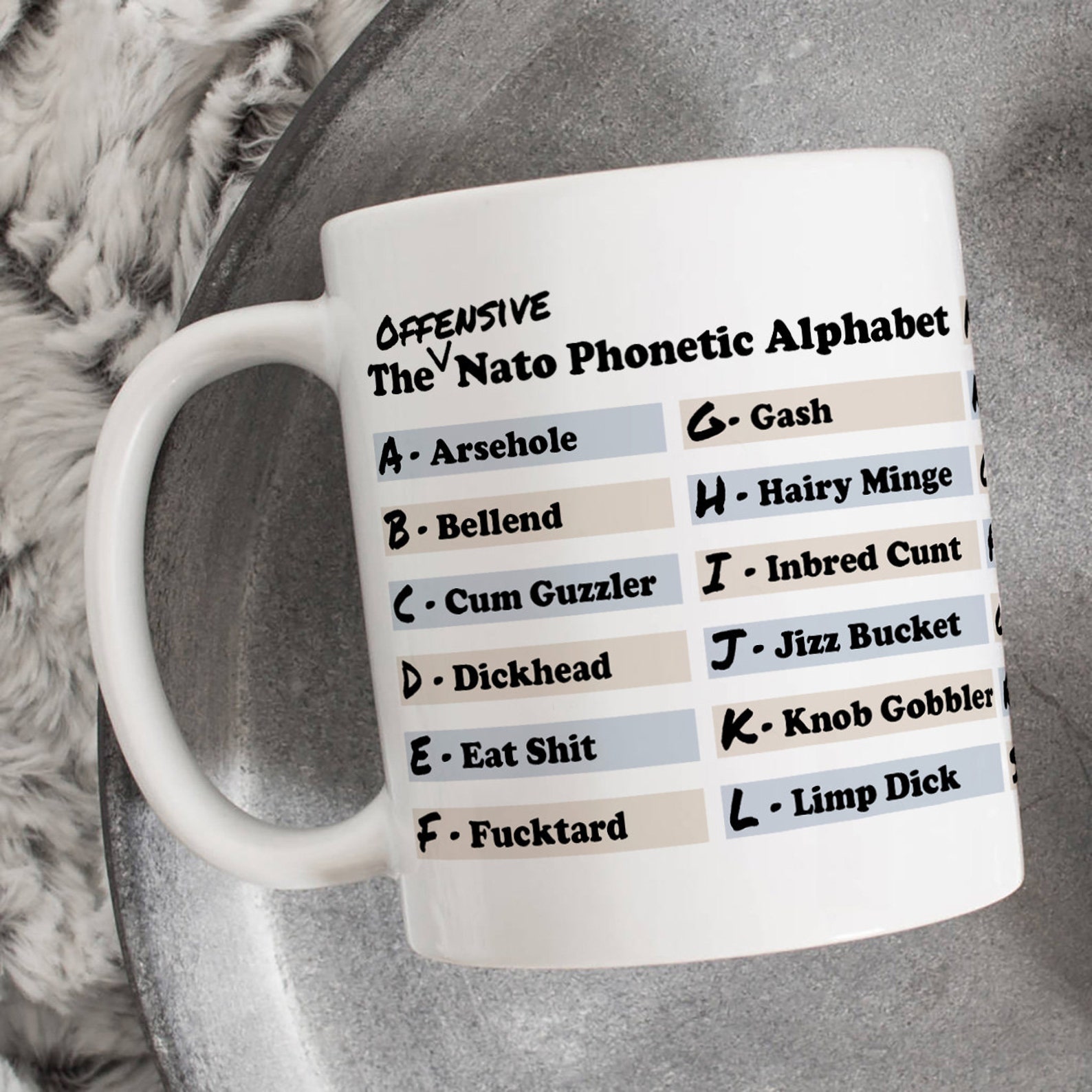 Funny Phonetic Alphabet Mug