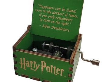 Harry Potter Green Mini Music Box, Featuring Music of Hedwig's Theme, Hand Crank
