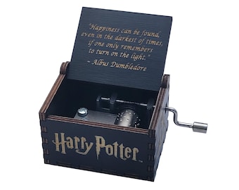 Harry Potter Black Mini Music Box, Featuring Music of Hedwig's Theme, Hand Crank