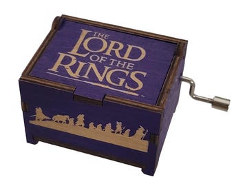 Lord of the Rings Purple Mini Music Box, Plays "The Breaking of the Fellowship" by Howard Shore, Hand Crank