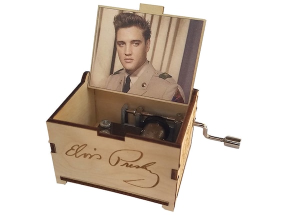 Elvis Presley Mini Music Box, "Can't Help Falling In Love", UV Color Printed, Patriot