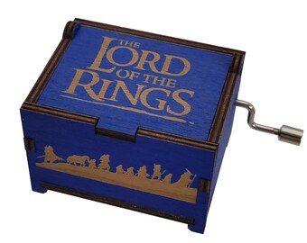 Lord of the Rings Blue Mini Music Box, Plays "The Breaking of the Fellowship" by Howard Shore, Hand Crank