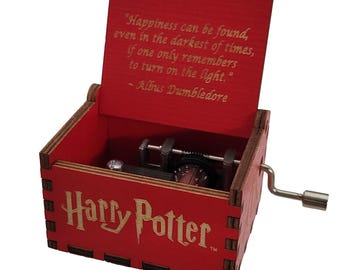 Harry Potter Red Mini Music Box, Featuring Music of Hedwig's Theme, Hand Crank