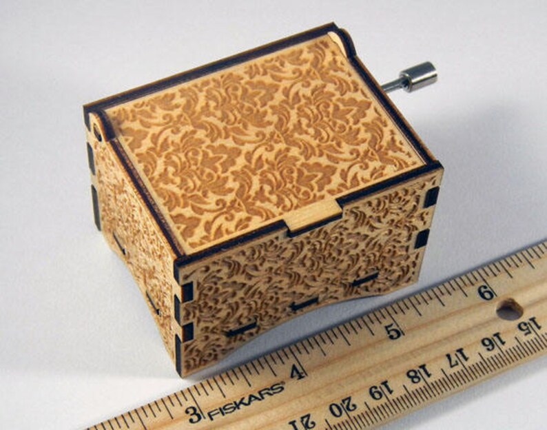 Damask Music Box Canon in D Major Laser Engraved Etsy