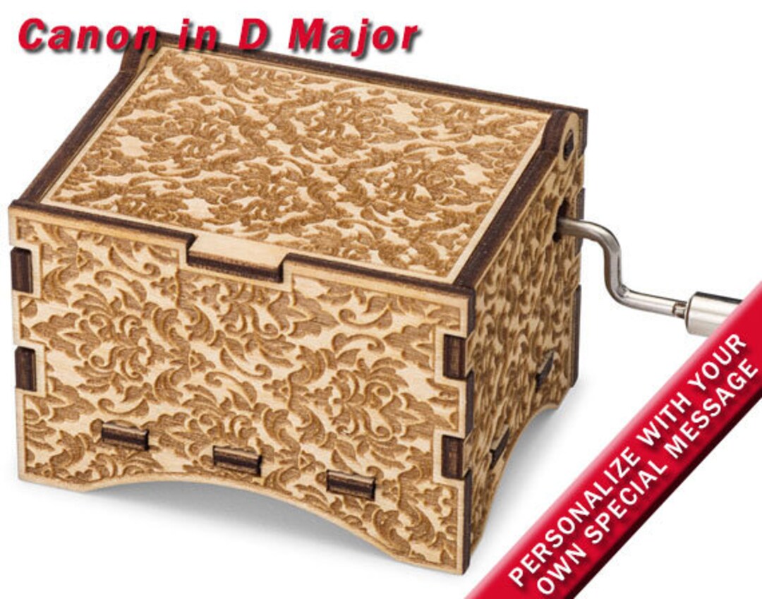 Damask Music Box canon in D Major Laser Engraved Etsy