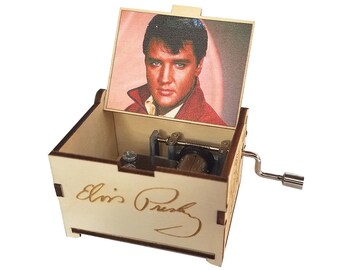 Elvis Presley Mini Music Box, "Can't Help Falling In Love", UV Color Printed, Sexy