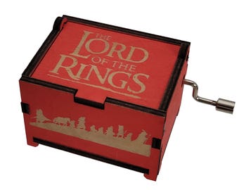 Lord of the Rings Red Mini Music Box, Plays "The Breaking of the Fellowship" by Howard Shore, Hand Crank