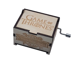 Game of Thrones Mini Music Box with "Main Theme" song, Personalizable Hand Crank
