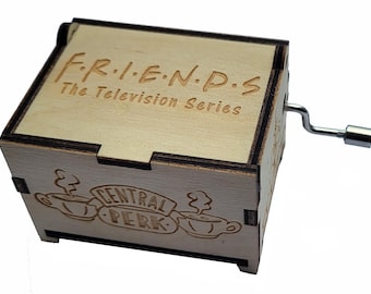 Friends Mini Music Box, Plays "I'll Be There For You", Personalizable Hand Crank