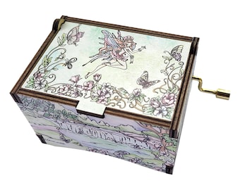 Fairy Music Box, "Waltz of the Flowers", Hand Crank Music Box