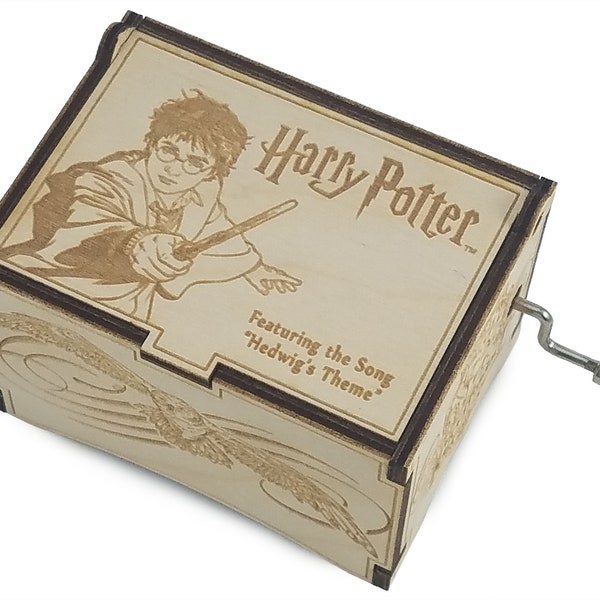 Harry Potter Iconic, Featuring Music of Hedwig's Theme, Personalizable Hand Crank Music Box